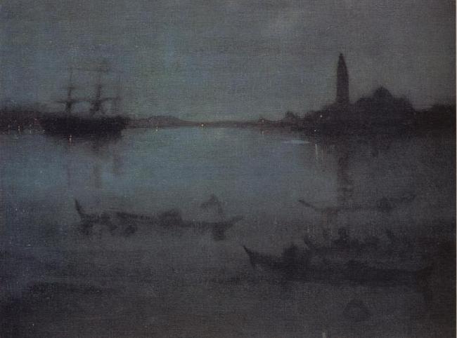 James Abbott McNeil Whistler Nocturne in Blue and Silver:The Lagoon Venice France oil painting art